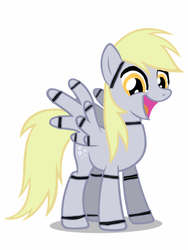 Size: 768x1024 | Tagged: safe, artist:ripped-ntripps, derpy hooves, pegasus, pony, g4, animatronic, female, five nights at freddy's, mare, simple background, solo, underp, white background
