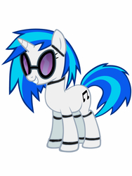 Size: 768x1024 | Tagged: safe, artist:ripped-ntripps, dj pon-3, vinyl scratch, g4, animatronic, female, five nights at freddy's, simple background, solo, white background