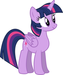 Size: 1024x1223 | Tagged: safe, artist:jeremeymcdude, twilight sparkle, alicorn, pony, g4, alternate hairstyle, female, folded wings, looking away, mare, short mane, show accurate, simple background, solo, standing, transparent background, twilight sparkle (alicorn), vector