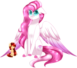 Size: 2805x2500 | Tagged: safe, artist:php146, oc, oc only, pegasus, pony, colored pupils, duo, female, floppy ears, high res, looking at you, mare, simple background, sitting, transparent background