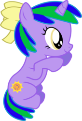 Size: 1024x1508 | Tagged: safe, artist:jeremeymcdude, oc, oc only, oc:shimmer starr, pony, unicorn, g4, age regression, bow, female, filly, show accurate, simple background, solo, transparent background, vector