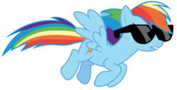 Size: 2064x1048 | Tagged: safe, artist:cloudy glow, edit, rainbow dash, pegasus, pony, all bottled up, g4, best friends until the end of time, female, mare, simple background, solo, sunglasses, vector, white background