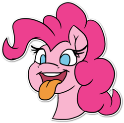 Size: 1171x1162 | Tagged: safe, artist:jen-neigh, pinkie pie, g4, bust, female, portrait, silly face, simple background, solo, tongue out, transparent background