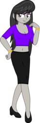 Size: 747x2282 | Tagged: safe, artist:davidsfire, octavia melody, equestria girls, g4, belly button, bracelet, breasts, clothes, female, midriff, simple background, smiling, solo, transparent background