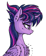 Size: 157x191 | Tagged: safe, artist:shydale, twilight sparkle, alicorn, pony, g4, alternate hairstyle, chest fluff, ear piercing, female, flockmod, mare, picture for breezies, piercing, punk, punklight sparkle, simple background, solo, twilight sparkle (alicorn), white background