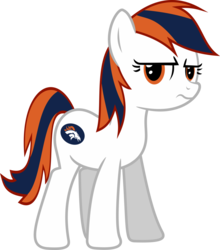 Size: 1024x1164 | Tagged: safe, artist:jeremeymcdude, oc, oc only, oc:milo highliss, earth pony, pony, g4, american football, denver broncos, nfl, show accurate, simple background, solo, transparent background, vector