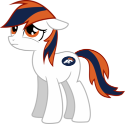 Size: 1024x1011 | Tagged: safe, artist:jeremeymcdude, oc, oc only, oc:milo highliss, earth pony, pony, g4, american football, denver broncos, depressed, nfl, sad, show accurate, simple background, solo, transparent background, vector