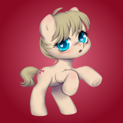 Size: 3000x3000 | Tagged: safe, artist:vitalspark, oc, oc only, oc:vital sparkle, earth pony, pony, base used, chibi, gradient background, heart eyes, high res, solo, wingding eyes