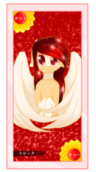 Size: 1317x2376 | Tagged: dead source, safe, artist:php146, oc, oc only, oc:yeri, pegasus, pony, card, colored pupils, female, mare, solo