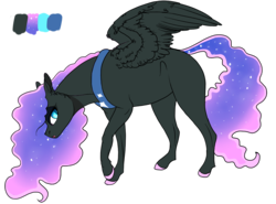 Size: 1125x833 | Tagged: safe, artist:bijutsuyoukai, oc, oc only, oc:benevolence, pegasus, pony, colored hooves, ethereal mane, female, magical lesbian spawn, mare, offspring, parent:fluttershy, parent:nightmare moon, parents:nightmareshy, realistic horse legs, reference sheet, simple background, solo, starry mane, transparent background