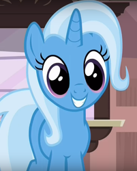 Size: 524x652 | Tagged: safe, screencap, trixie, pony, unicorn, all bottled up, g4, cute, diatrixes, female, happy, mare, smiling, solo, wide eyes