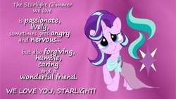 Size: 1024x575 | Tagged: safe, artist:newportmuse, starlight glimmer, pony, unicorn, all bottled up, g4, clothes, crying, cutie mark, discussion in the comments, dress, female, looking at you, solo, tears of joy, text