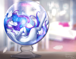 Size: 4003x3073 | Tagged: safe, artist:lunastyczna, oc, oc only, pegasus, pony, crystal ball, female, high res, mare, solo, stuck