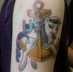 Size: 960x940 | Tagged: safe, rarity, human, g4, chief petty officer, irl, irl human, mustang, navy, navy chief, photo, tattoo
