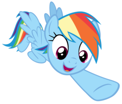 Size: 8200x7000 | Tagged: safe, artist:tardifice, rainbow dash, pegasus, pony, 28 pranks later, g4, season 6, absurd resolution, female, open mouth, pointing, simple background, smiling, solo, transparent background, vector