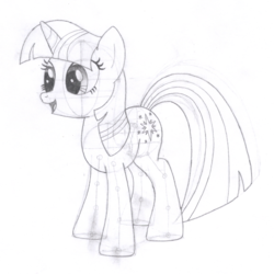 Size: 1155x1155 | Tagged: safe, artist:aafh, twilight sparkle, g4, female, monochrome, solo, traditional art