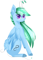 Size: 1751x2455 | Tagged: safe, artist:little-sketches, oc, oc only, hybrid, pegasus, pony, colored pupils, commission, eye clipping through hair, female, looking at you, mare, simple background, sitting, solo, transparent background