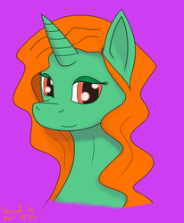Size: 2100x2550 | Tagged: safe, artist:darnelg, oc, oc only, oc:emerald isle, bust, high res, profile, simple background, solo