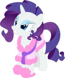 Size: 2992x3573 | Tagged: safe, artist:porygon2z, rarity, pony, g4, suited for success, angry, bathrobe, clothes, female, high res, robe, simple background, slippers, solo, transparent background