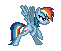 Size: 61x51 | Tagged: safe, artist:enzomersimpsons, rainbow dash, fighting is magic, g4, animated, female, fighting stance, flapping wings, gif, pixel art, simple background, solo, sprite, transparent background, true res pixel art
