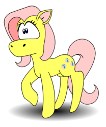 Size: 750x900 | Tagged: safe, artist:terrible-artist, fluttershy, earth pony, pony, g4, earth pony fluttershy, female, fur fighters, mare, race swap, raised hoof, simple background, solo, style emulation, transparent background