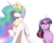 Size: 2811x2270 | Tagged: safe, artist:lrusu, princess celestia, twilight sparkle, alicorn, pony, g4, high res, simple background, transparent background, twilight sparkle (alicorn)