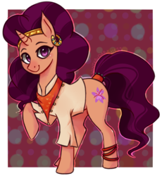 Size: 576x625 | Tagged: safe, artist:winter-darkness, saffron masala, pony, unicorn, g4, female, smiling, solo