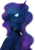 Size: 1024x1475 | Tagged: safe, artist:ayameshiromi, princess luna, alicorn, pony, g4, female, floppy ears, galaxy mane, simple background, sitting, solo, transparent background