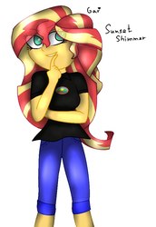 Size: 622x902 | Tagged: safe, artist:5341456, sunset shimmer, equestria girls, g4, female, simple background, solo, white background