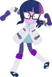 Size: 5419x7999 | Tagged: safe, artist:paganmuffin, sci-twi, twilight sparkle, equestria girls, g4, mad twience, my little pony equestria girls: summertime shorts, absurd resolution, clothes, faic, female, glasses, grin, insanity, lab coat, looking at you, mad scientist, raised eyebrow, simple background, smiling, solo, transparent background, vector, wide eyes
