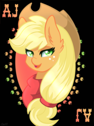 Size: 1500x2000 | Tagged: safe, artist:ciderpunk, applejack, g4, bandana, bust, female, portrait, solo