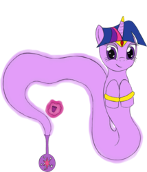 Size: 2335x2726 | Tagged: safe, artist:cybersquirrel, twilight sparkle, genie, ask genie twilight, g4, armband, bottle, female, gem, headband, high res, horn, horn ring, jewelry, levitation, looking at you, magic, raised hoof, simple background, solo, telekinesis, transparent background