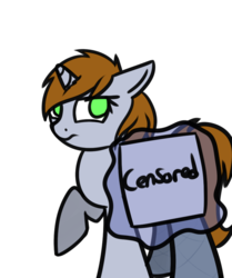 Size: 854x1023 | Tagged: safe, artist:neuro, oc, oc only, oc:littlepip, pony, unicorn, fallout equestria, censored, clothes, cute, embarrassed, female, fishnet stockings, floppy ears, looking sideways, mare, miniskirt, no pupils, pantyhose, raised hoof, simple background, skirt, solo, stockings, thigh highs, transparent background
