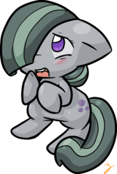 Size: 883x1316 | Tagged: safe, artist:zutcha, marble pie, earth pony, pony, g4, blushing, ears back, female, open mouth, rearing, simple background, solo, transparent background