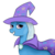 Size: 1024x1024 | Tagged: dead source, safe, artist:rd924, trixie, pony, unicorn, g4, cape, clothes, female, grin, hat, lidded eyes, looking at you, simple background, smiling, solo, transparent background, trixie's cape, trixie's hat, watermark