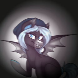 Size: 2400x2400 | Tagged: safe, artist:snowpaca, oc, oc only, oc:serac, bat pony, pony, high res, solo