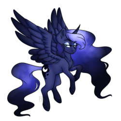 Size: 1024x1024 | Tagged: safe, artist:drawitwriteit, artist:micky-ann, princess luna, alicorn, pony, g4, collaboration, female, flying, mare, simple background, solo, transparent background