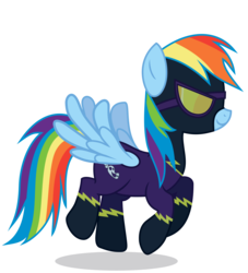 Size: 4000x4400 | Tagged: safe, artist:90sigma, rainbow dash, pony, g4, absurd resolution, clothes, costume, female, shadowbolt dash, shadowbolts costume, simple background, solo, transparent background, vector