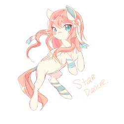 Size: 3000x3000 | Tagged: safe, artist:sorasku, oc, oc only, oc:star dancer, pegasus, pony, clothes, female, high res, mare, rearing, simple background, socks, solo, striped socks, white background