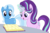 Size: 6000x3914 | Tagged: safe, artist:deratrox, starlight glimmer, trixie, pony, unicorn, all bottled up, g4, .svg available, absurd resolution, book, female, magic, mare, simple background, transparent background, vector
