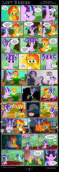 Size: 2102x6115 | Tagged: safe, artist:dsana, starlight glimmer, sunburst, oc, oc:aurora, oc:steady hooves, pony, comic:left behind, g4, book, clothes, colt, colt sunburst, comic, crying, domestic abuse, female, filly, filly starlight glimmer, fire, football, high res, ice, magic, male, rock, scarf, snow, starlight's parents, stove, younger