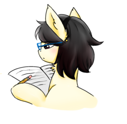Size: 900x878 | Tagged: safe, artist:chichicherry123, oc, oc only, earth pony, pony, female, glasses, mare, simple background, solo, white background