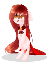 Size: 1024x1342 | Tagged: safe, artist:php146, oc, oc only, oc:sora, earth pony, pony, bipedal, cape, clothes, eye clipping through hair, female, mare, race swap, solo