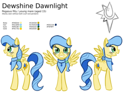 Size: 1280x960 | Tagged: safe, artist:cybersquirrel, oc, oc only, oc:dewshine dawnlight, pegasus, pony, female, reference sheet, solo