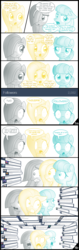 Size: 1207x3824 | Tagged: safe, artist:thealjavis, coco pommel, fluttershy, marble pie, ask the shy-tri, g4, adorable distress, cocobetes, cute, dialogue, floppy ears, hiatus, marblebetes, open mouth, overwhelmed, shrunken pupils, simple background, smiling, speech bubble, the council of shy ponies, trio, tumblr, unsure, wavy mouth, white background, wide eyes