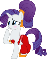 Size: 1001x1252 | Tagged: safe, artist:cloudy glow, rarity, pony, unicorn, g4, aladdin, armlet, belly dancer, blushing, clothes, clothes swap, cosplay, costume, crossover, disney, female, jasmine, jewelry, midriff, princess jasmine, simple background, smiling, solo, transparent background, vector