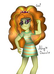 Size: 734x994 | Tagged: safe, artist:5341456, adagio dazzle, equestria girls, g4, female, simple background, solo, sunglasses, white background