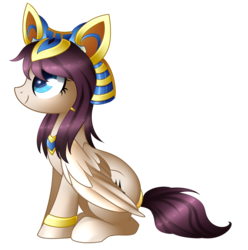 Size: 1796x1811 | Tagged: safe, artist:scarlet-spectrum, oc, oc only, oc:nawa, pegasus, pony, commission, crown, female, jewelry, mare, regalia, simple background, sitting, smiling, solo, transparent background