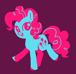 Size: 879x856 | Tagged: safe, artist:mcponyponypony, pinkie pie, pony, g4, 3 colors only, challenge, color porn, eyestrain warning, female, limited palette, needs more saturation, smiling, solo