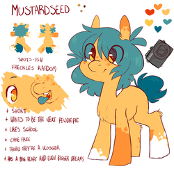 Size: 1114x1085 | Tagged: safe, artist:askmustardseed, artist:braindead, oc, oc only, oc:mustardseed, earth pony, pony, reference sheet, solo
